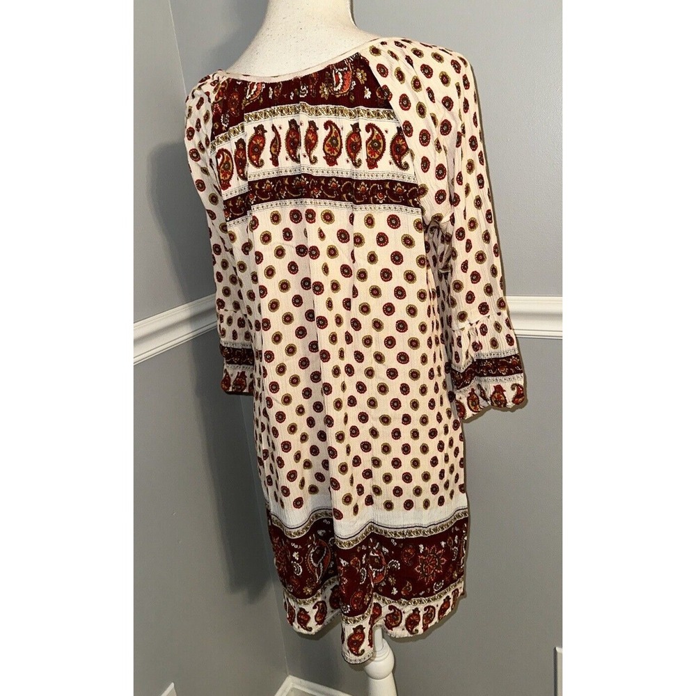 Altar'd State Top Womens L Tunic Peasant Blouse Paisley Scoop Neck 100% Viscose - Picture 8 of 10